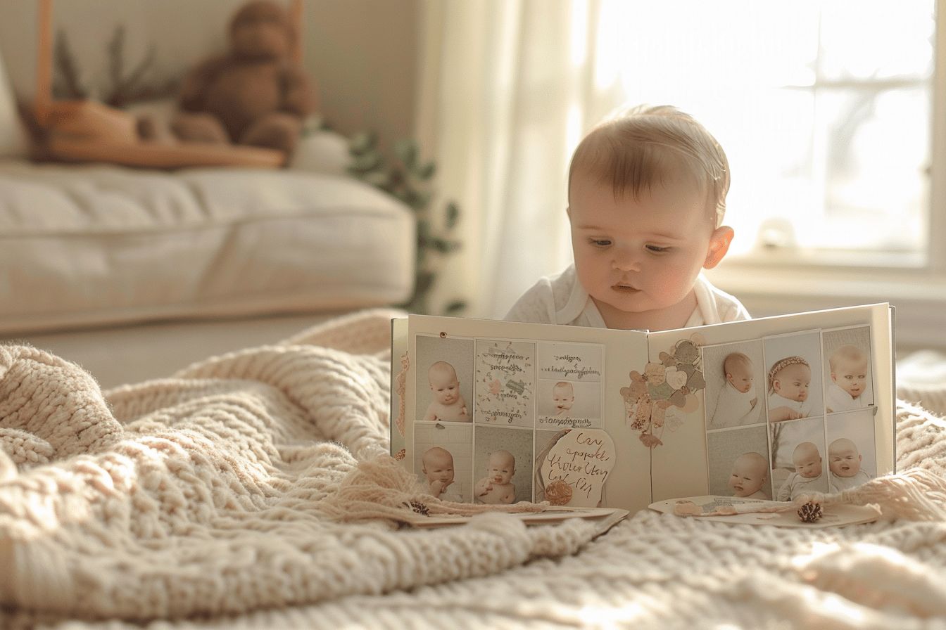 Album de souvenirs de naissance créatif et mémorable  
Célébration inoubliable de l'arrivée d'un nouveau-né