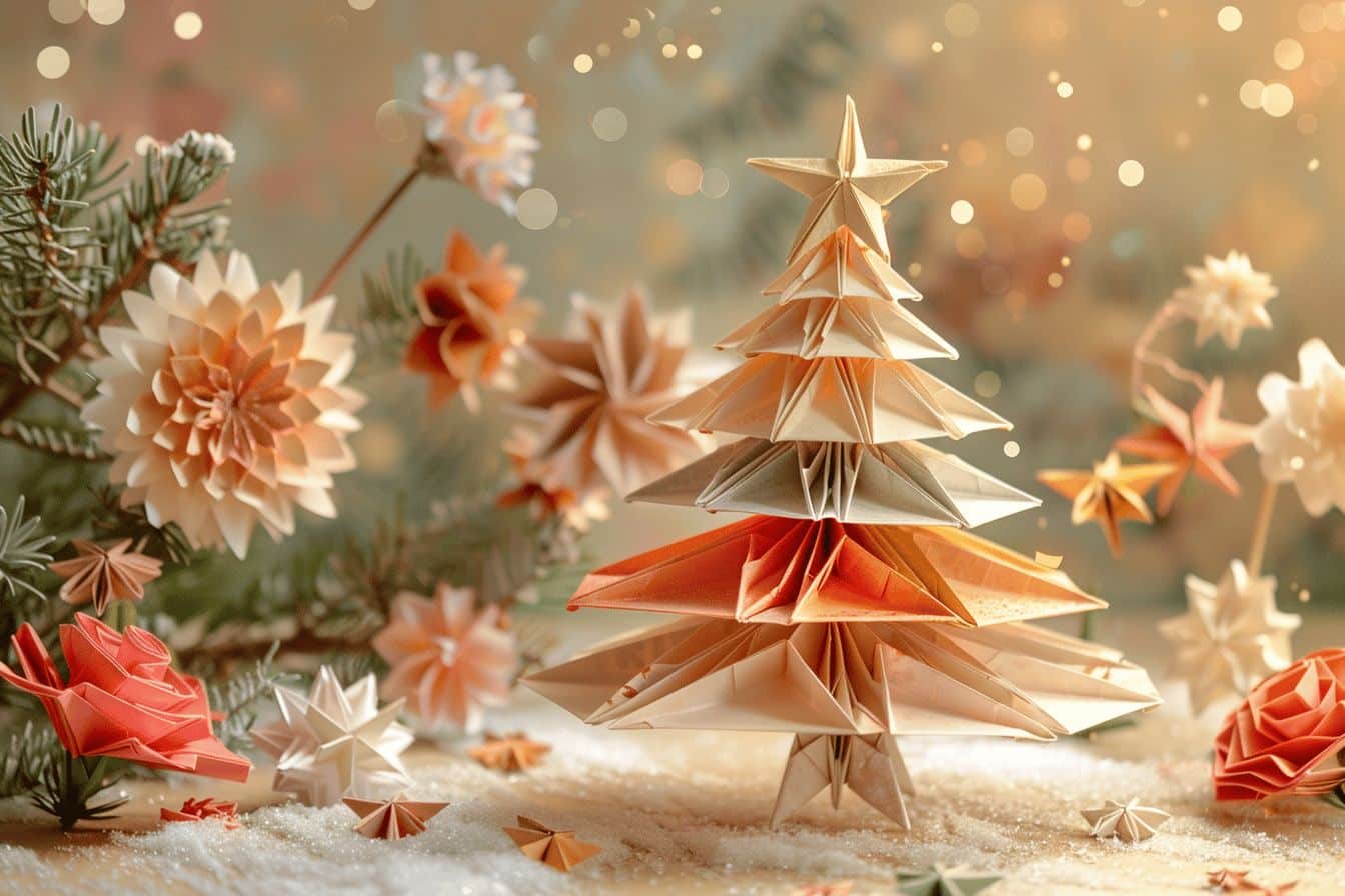 Un sapin en papier coloré pour les fêtes  
Un renne en origami prêt à être offert